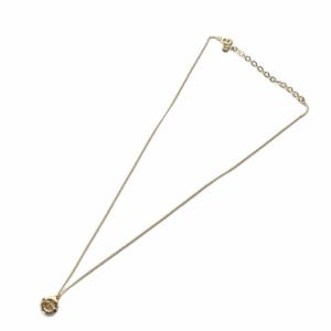 Christian Dior ネックレス アクセサリー ペンダント CDロゴ 刻印 ストーン ゴールド色 GY18 /MQ OH