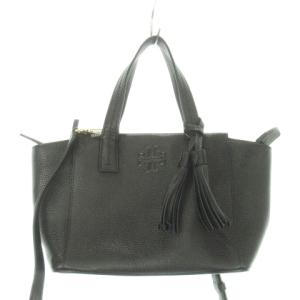 ハンドバッグ ショルダーバッグ ミニ 2way レザー ロゴ タッセル 黒 ブラック /AH20 GY18