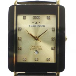 T9165 セラミック CERAMIC SAPPHIRE 腕時計 ウォッチ クォーツ カレンダー付き ラインストーン