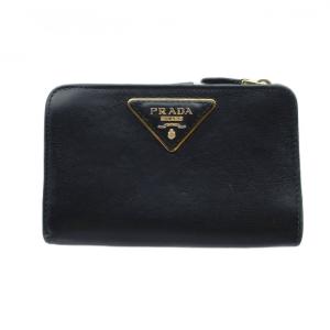 二つ折り財布 1ML225 三角プレート ブラック