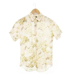 半袖シャツ レギュラーカラー 桜 さくら 総柄 L ピンク ベージュ /AH12 GY18