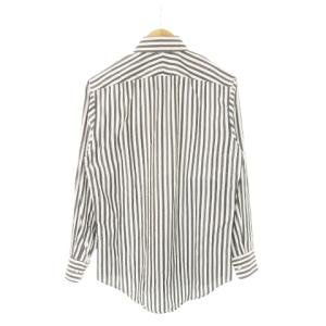 PAUL SMITH ワイシャツ Yシャツ レギュラーカラー 長袖 ストライプ コットン M グレー 白 ホワイト /AH10