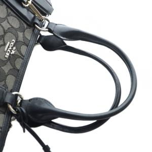 COACH 33524 シグネチャー 2WAY トート バッグ ショルダー ハンド キャンバス レザー ロゴ 黒 ブラック