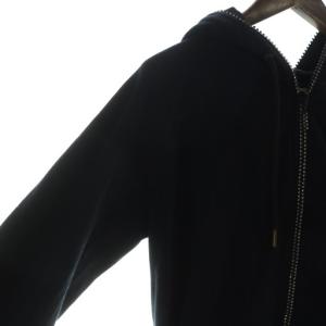 1PIU1UGUALE3 RELAX パーカー トレーナー ジップアップ ラインストーン フード 長袖 ロゴ XXL 黒 ブラック GY18