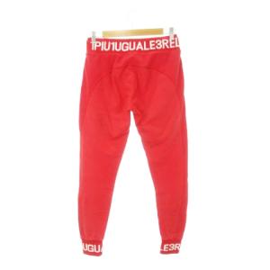 1PIU1UGUALE3 RELAX スウェットパンツ ジョガーパンツ ロゴ ラインストーン サイドリブ M 赤 レッド /AH9