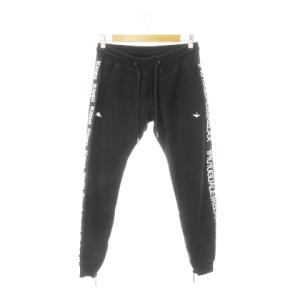 × カッパ KAPPA スウェットパンツ ジョガーパンツ 裾ジップ ロゴ 切り替え ライン ラインストーン