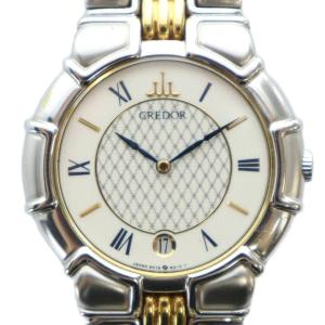 CREDOR 9579-6000 腕時計 クォーツ デイト ローマン 白文字盤 ゴールドカラー