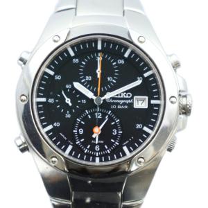 ジャンク品 7T32-6N00 腕時計 ウォッチ クォーツ クロノグラフ カレンダー付き 黒文字盤 シルバー色