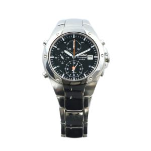 SEIKO ジャンク品 7T32-6N00 腕時計 ウォッチ クォーツ クロノグラフ カレンダー付き 黒文字盤 シルバー色