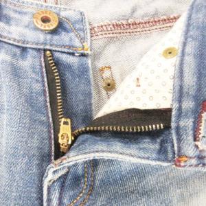 DIESEL デニムパンツ ジーンズ フレア ローライズ ダメージ加工 ユーズド加工 ロゴ 小さいサイズ 24 青 ブルー