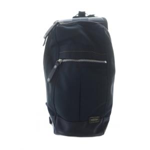 吉田カバン ボディバッグ ショルダーバッグ 斜めがけ キャンバス レザー ロゴ 黒 ブラック GY18