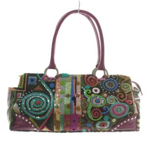 Think Bee クリムトスペシャル ハンドバッグ ゴブラン織り ビジュー ラインストーン スパンコール 総柄 トートバッグ付き