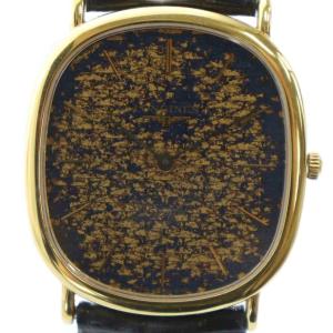 ジャンク品 腕時計 クォーツ ラウンド レザーベルト ゴールドカラー