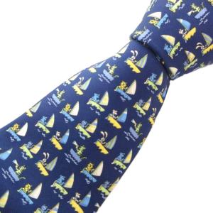 タグ付き ネクタイ レギュラータイ 総柄 シルク 青 ブルー /AE GY18