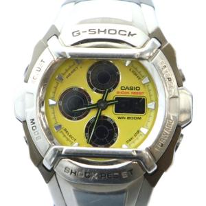 G-511 腕時計 ウォッチ クォーツ アナデジ 黄文字盤 カレンダー付き ロゴ シルバー色 GY11