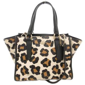 ハンドバッグ ショルダー 2WAY レオパード柄 ロゴ 茶 ブラウン /AE GY18