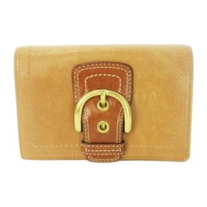 二つ折り財布 ウォレット 小銭入れあり レザー 革 バックルデザイン 茶 ブラウン /CK26 GY18