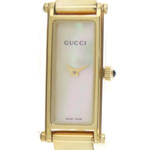 1500L 腕時計 クォーツ シェル文字盤 スクエア ゴールドカラー