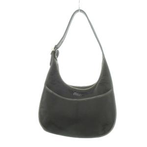 ワンショルダーバッグ ナイロン ボンディング レザー 革 ロゴプレート 黒 ブラック K8V-6203