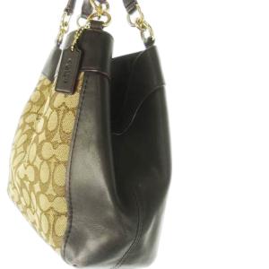 COACH ハンドバッグ キャンバス レザー 革 シグネチャー ロゴ 茶 ブラウン M1857-F29548 /CK18