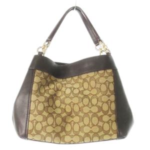 COACH ハンドバッグ キャンバス レザー 革 シグネチャー ロゴ 茶 ブラウン M1857-F29548 /CK18