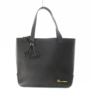 ハンドバッグ レザー 革 ロゴ タッセル 黒 ブラック /CK11 GY18