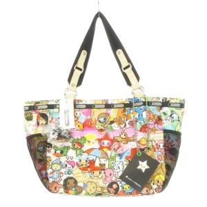 × トキドキ tokidoki トートバッグ ハンドバッグ ナイロン キーホルダー付き キャラクター 総柄