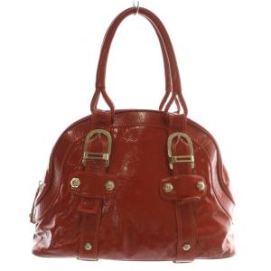 ハンドバッグ トート エナメル ロゴ ゴールド金具 赤 レッド /XZ GY18