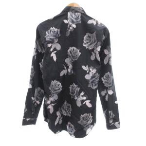 DIOR HOMME 16AW ドレスシャツ ローズプリント 37 ブラック グレー