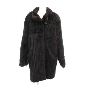 銀サガ ファーコート 毛皮 ミンク ミドル丈 13 ダークブラウン /JS GY18