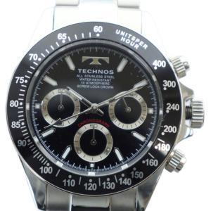 T4B96 腕時計 ウォッチ クォーツ クロノグラフ 黒文字盤 ロゴ シルバー色 GY18 /MQ