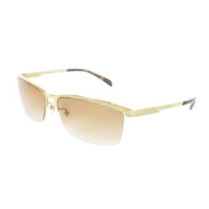 サングラス アイウェア メタルフレーム ハーフリム ロゴ べっ甲柄 デミ柄 60 15 130 ゴールドカラー