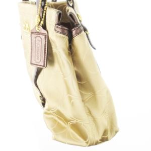 COACH ハンドバッグ キャンバス レザー 革 ジャカード シグネチャー ロゴ ベージュ 15402 /CK14