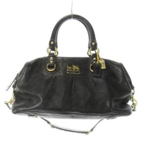 ハンドバッグ 2way ショルダーバッグ レザー 革 シボ革 ロゴ 黒 ブラック 12949 /CK16