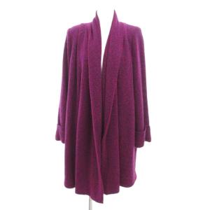 ヴィンテージ ロングコート カーディガン ショールカラー ドレープ モヘア M 紫 パープル /JS GY11