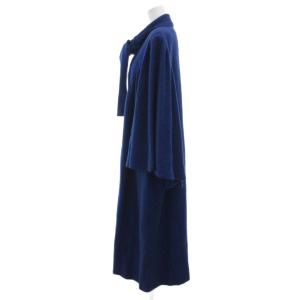 GIVENCHY ヴィンテージ ロングコート ポンチョ メルトン ドレープ 青 ブルー /JS GY11