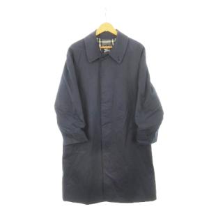 ヴィンテージ ステンカラー コート 裏地チェック ネイビー