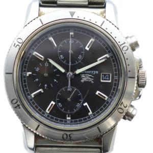 0510-C50898 腕時計 クォーツ クロノグラフ カレンダー付き 黒文字盤 シルバー色