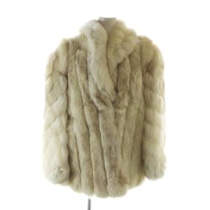 銀サガ 毛皮コート 長袖 総裏地 ミドル フォックスファー 白 ホワイト GY11 /MQ