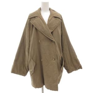 ダブルチェスターコート ミドル 中綿 42 茶 ブラウン /GV GY11