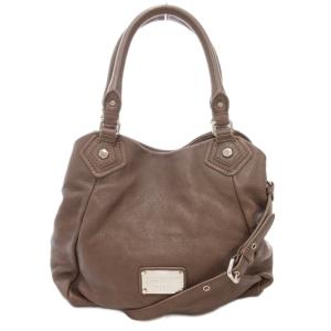 トートバッグ ショルダー 2WAY ロゴ レザー 茶 ブラウン /AE GY42