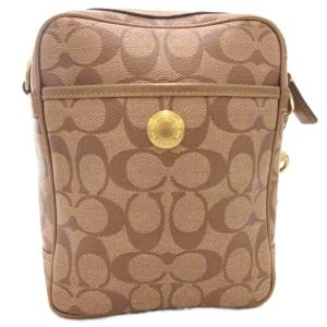 COACH ショルダーバッグ レザー 本革 ベージュ シグネチャー柄 F12579 /AE GY42