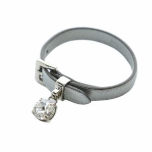 ブレスレット アクセサリー バングル ビジューチャーム ロゴ刻印 レザーベルト シルバー色 GY11 /MQ