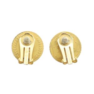 Christian Dior イヤリング アクセサリー クリップ式 両耳用 ゴールドカラー 金色 コインモチーフ メダルモチーフ CDロゴ