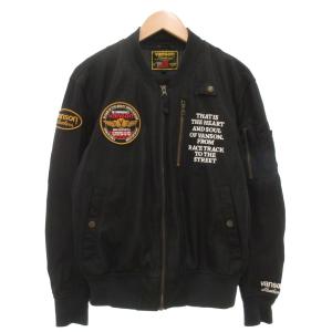 MA-1 フライトジャケット ブルゾン ワッペン L 黒 ブラック /AE GY18