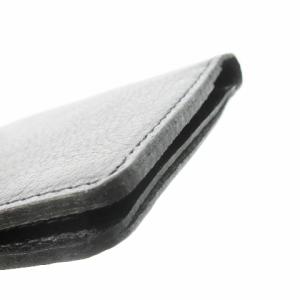 IL BISONTE パスケース カードケース レザー 革 二つ折り ロゴ型押し 黒 ブラック /CK25 GY18