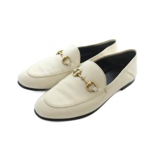 パンプス ラウンドトゥ レザー 36.5 ホワイト