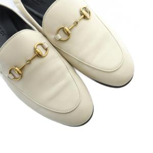 GUCCI パンプス ラウンドトゥ レザー 36.5 ホワイト