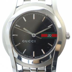 5500XL 腕時計 クォーツ カレンダー付き 黒文字盤 シルバーカラー