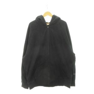 FOG ESSENTIALS ジップアップパーカー ラバーロゴ 長袖 ラグラン 裏起毛 XL 黒 ブラック /AH23 GY18